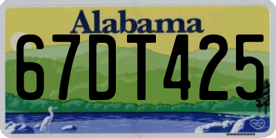 AL license plate 67DT425