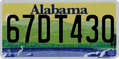 AL license plate 67DT430