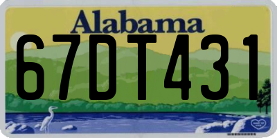 AL license plate 67DT431