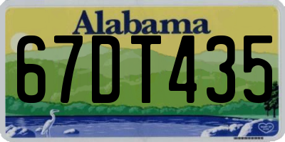 AL license plate 67DT435