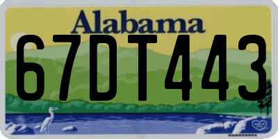 AL license plate 67DT443