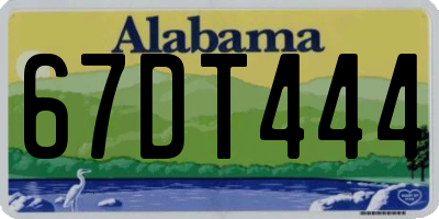 AL license plate 67DT444