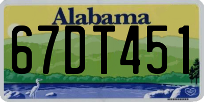 AL license plate 67DT451