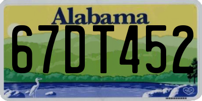 AL license plate 67DT452