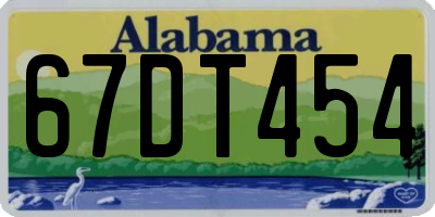 AL license plate 67DT454