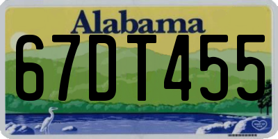 AL license plate 67DT455