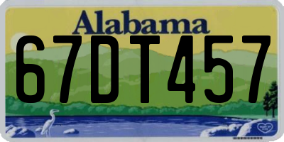 AL license plate 67DT457