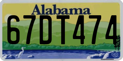 AL license plate 67DT474