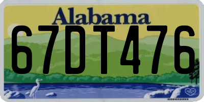 AL license plate 67DT476