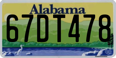 AL license plate 67DT478