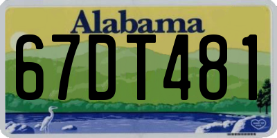 AL license plate 67DT481