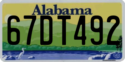 AL license plate 67DT492