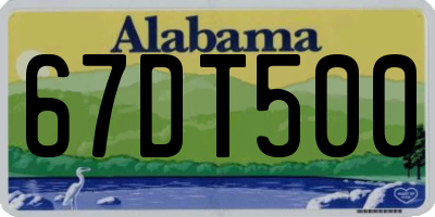 AL license plate 67DT500