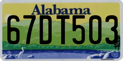 AL license plate 67DT503