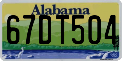 AL license plate 67DT504