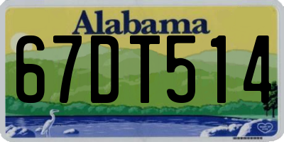 AL license plate 67DT514