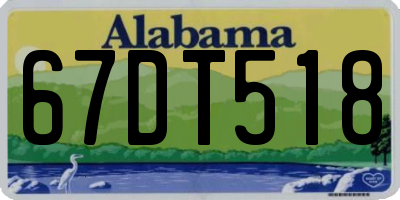 AL license plate 67DT518