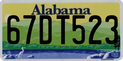 AL license plate 67DT523