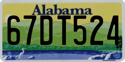 AL license plate 67DT524