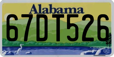 AL license plate 67DT526