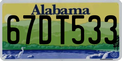 AL license plate 67DT533