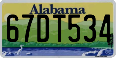 AL license plate 67DT534