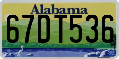 AL license plate 67DT536