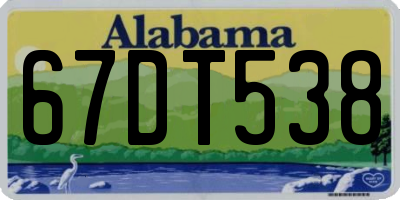 AL license plate 67DT538