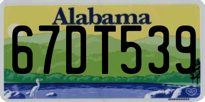 AL license plate 67DT539