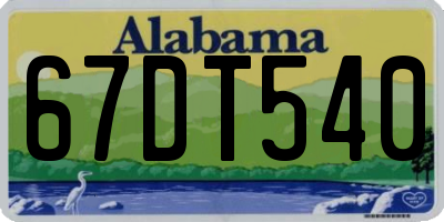 AL license plate 67DT540