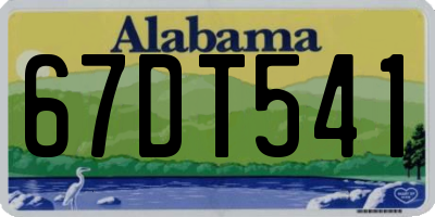 AL license plate 67DT541