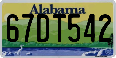 AL license plate 67DT542