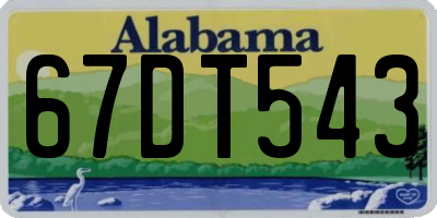 AL license plate 67DT543