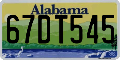 AL license plate 67DT545