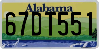 AL license plate 67DT551