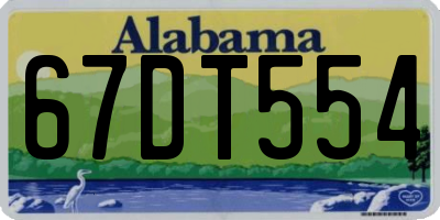 AL license plate 67DT554