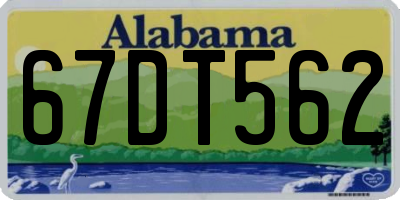 AL license plate 67DT562