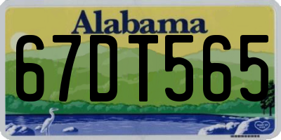 AL license plate 67DT565