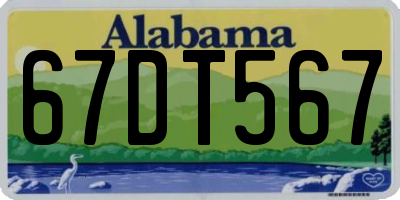 AL license plate 67DT567