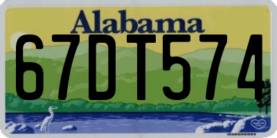 AL license plate 67DT574