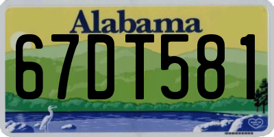 AL license plate 67DT581