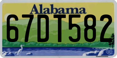 AL license plate 67DT582