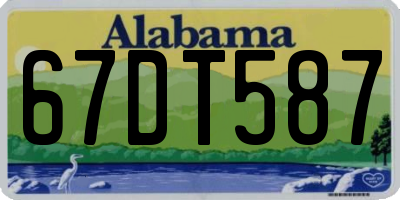 AL license plate 67DT587