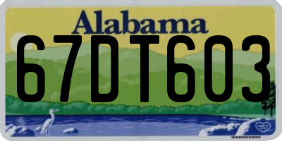 AL license plate 67DT603