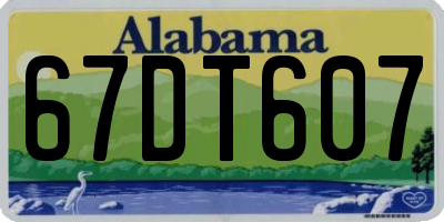 AL license plate 67DT607