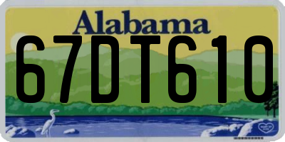 AL license plate 67DT610