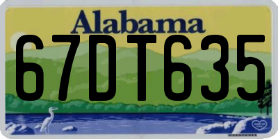 AL license plate 67DT635