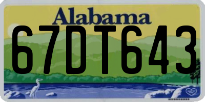 AL license plate 67DT643