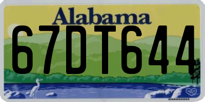 AL license plate 67DT644