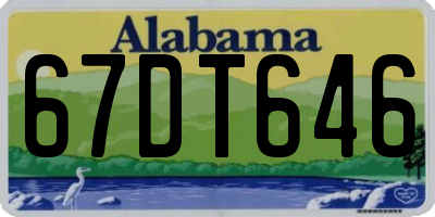 AL license plate 67DT646